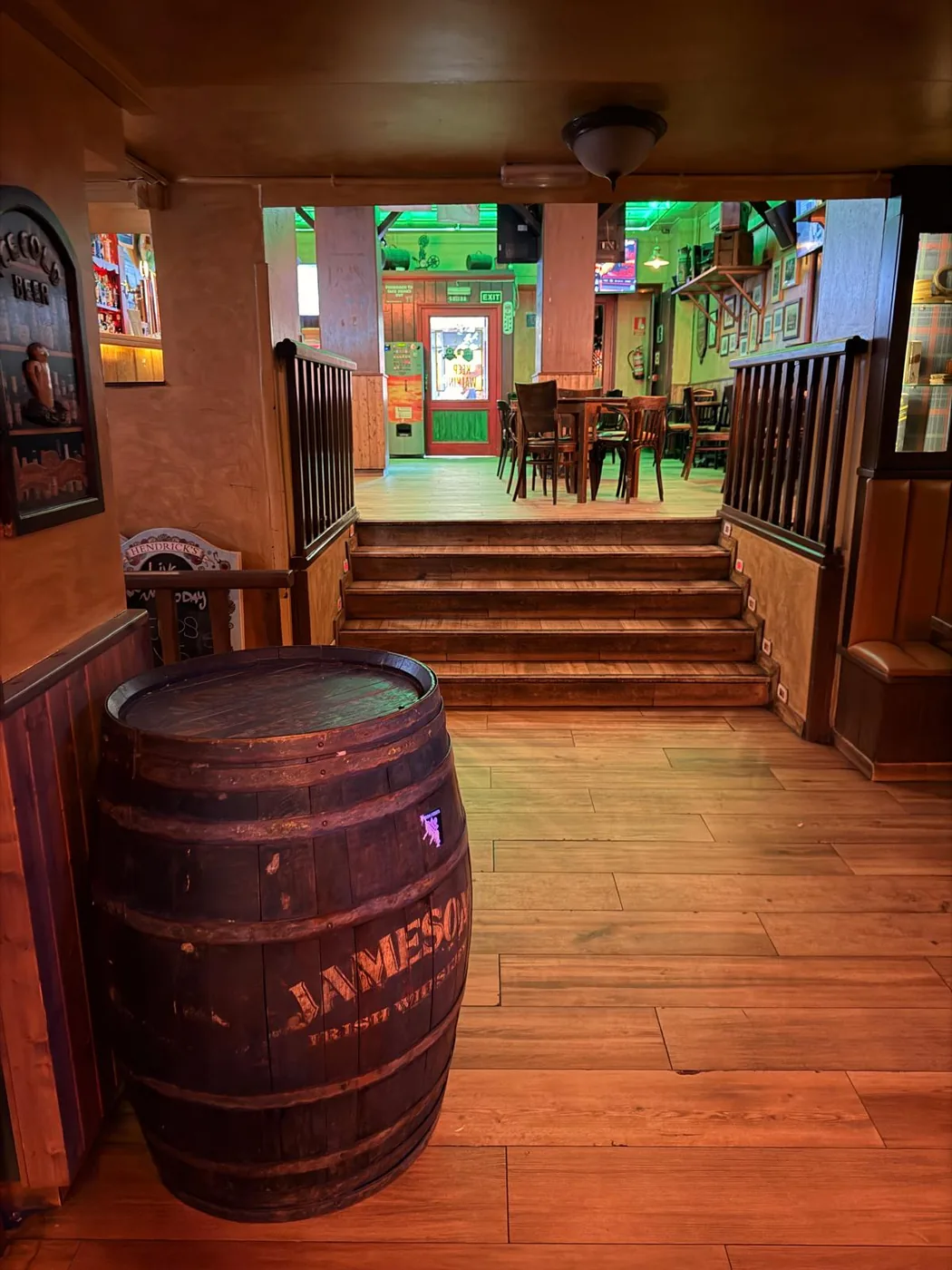 Stairs between floors at O'Connell St Irish pub near Sol